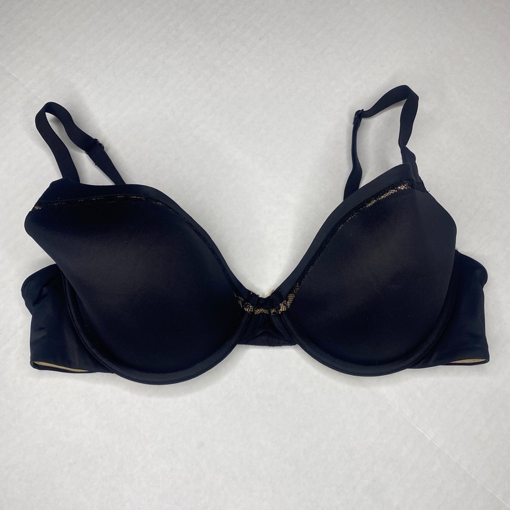 Playtex Underwire Push Up Black Plunge Bra 38C Style SE9500